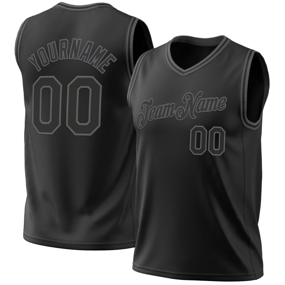 Custom Black Steel Gray High-quality Throwback Basketball Jersey