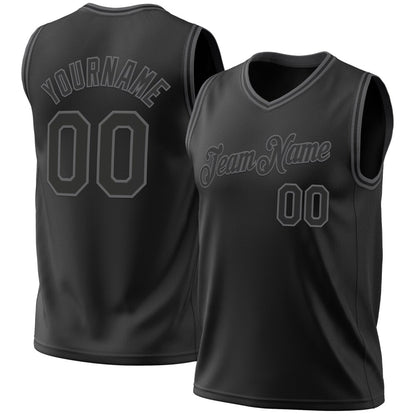 Custom Black Steel Gray High-quality Throwback Basketball Jersey