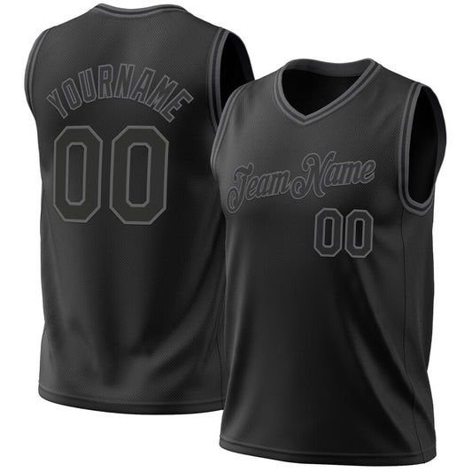Custom Black Steel Gray High-quality Throwback Basketball Jersey
