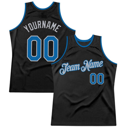 Custom Black Blue-Gray High-quality Throwback Basketball Jersey
