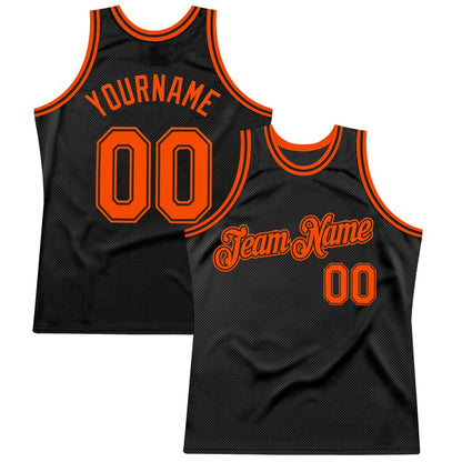 Custom Black Orange High-quality Throwback Basketball Jersey