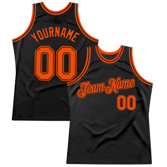 Custom Black Orange High-quality Throwback Basketball Jersey