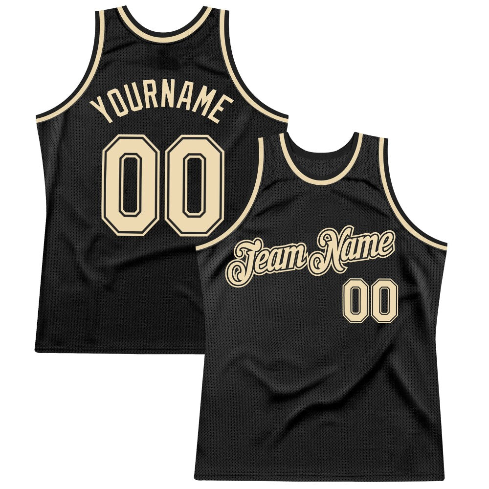 Custom Black Cream High-quality Throwback Basketball Jersey