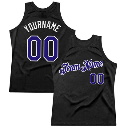 Custom Black Dark Purple-White High-quality Throwback Basketball Jersey