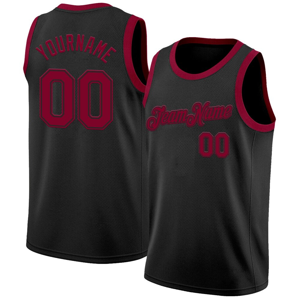 Custom Black Maroon High-quality Basketball Jersey