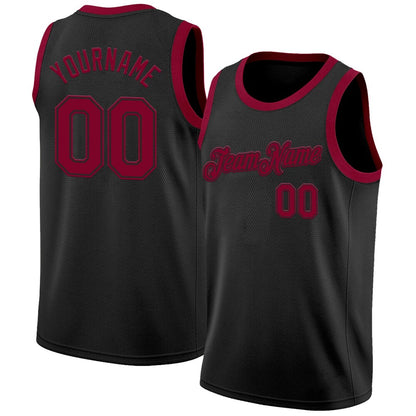 Custom Black Maroon High-quality Basketball Jersey
