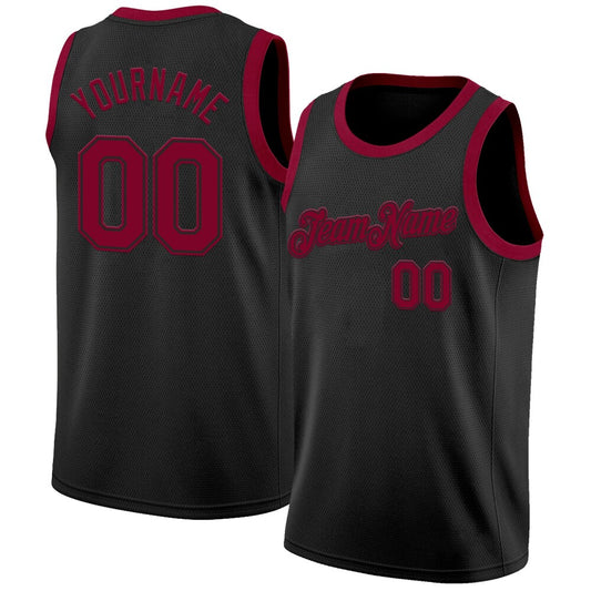 Custom Black Maroon High-quality Basketball Jersey
