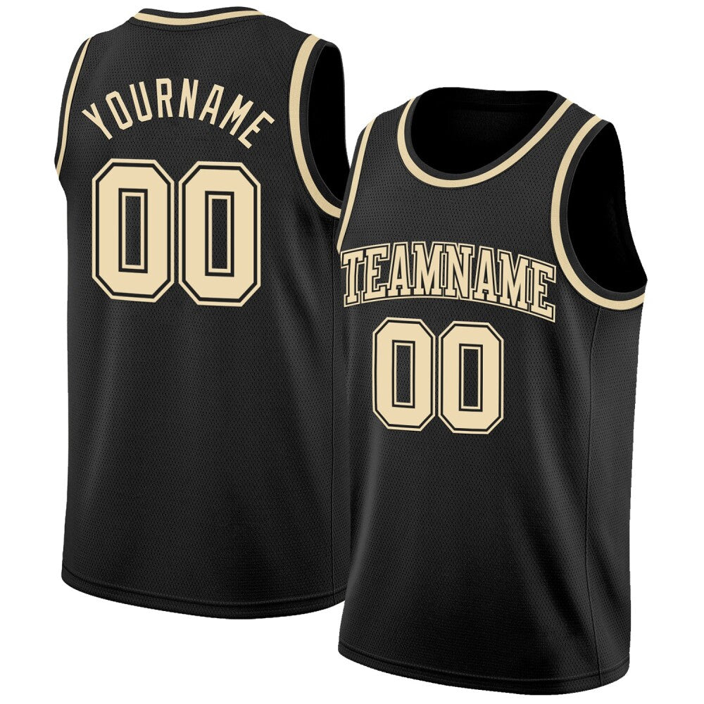Custom Black Cream High-quality Basketball Jersey
