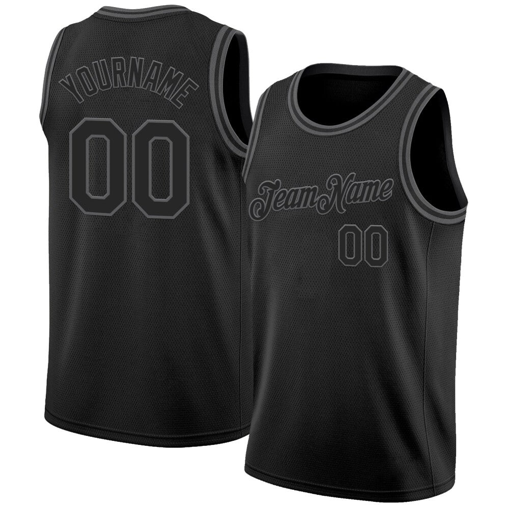 Custom Black Steel Gray High-quality Basketball Jersey