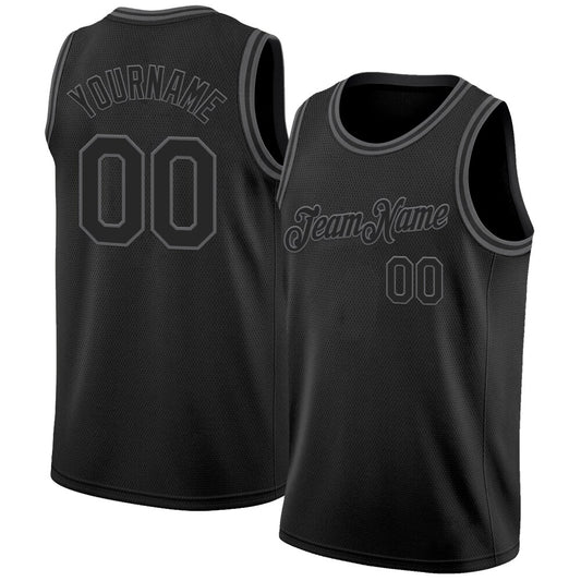 Custom Black Steel Gray High-quality Basketball Jersey
