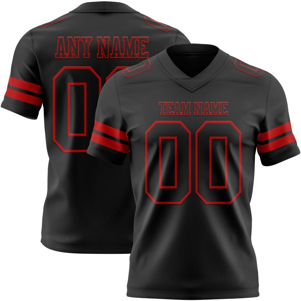 Custom Black Red High-quality Football Jersey