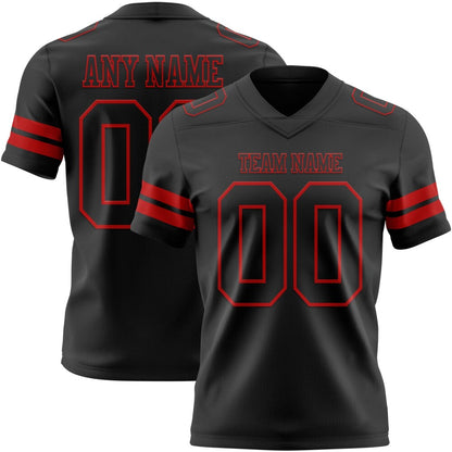 Custom Black Red High-quality Football Jersey