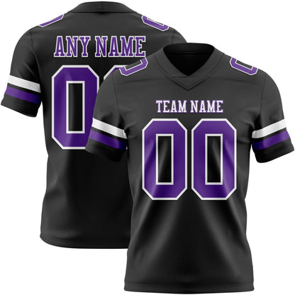 Custom Black Purple-White High-quality Football Jersey