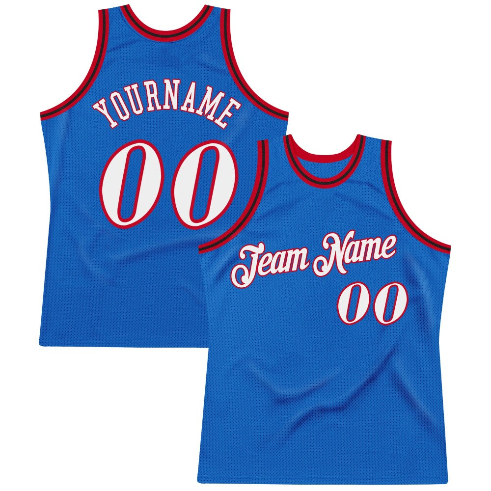 Custom Blue White-Red High-quality Throwback Basketball Jersey