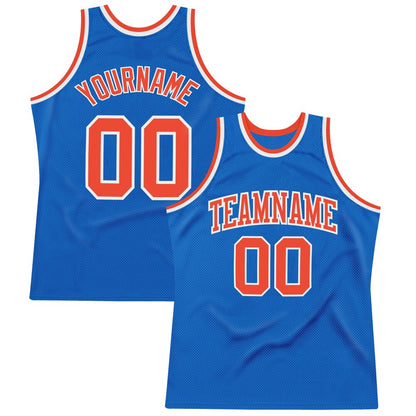 Custom Blue Orange-White High-quality Throwback Basketball Jersey
