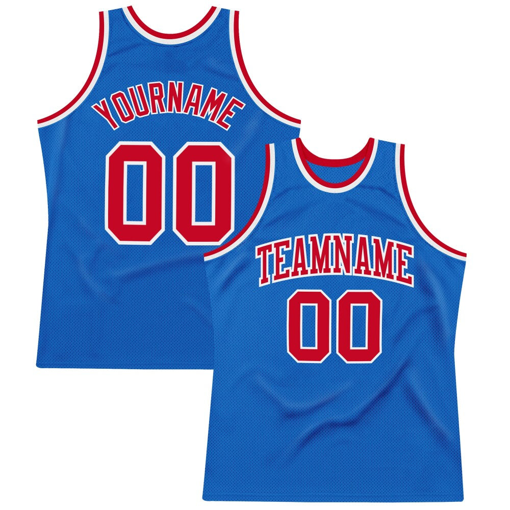 Custom Blue Red-White High-quality Throwback Basketball Jersey