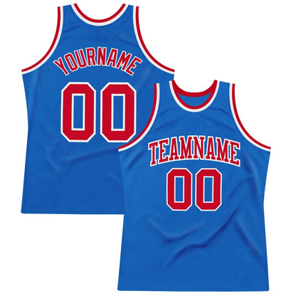 Custom Blue Red-White High-quality Throwback Basketball Jersey