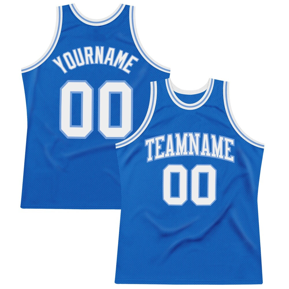 Custom Blue White-Light Blue High-quality Throwback Basketball Jersey