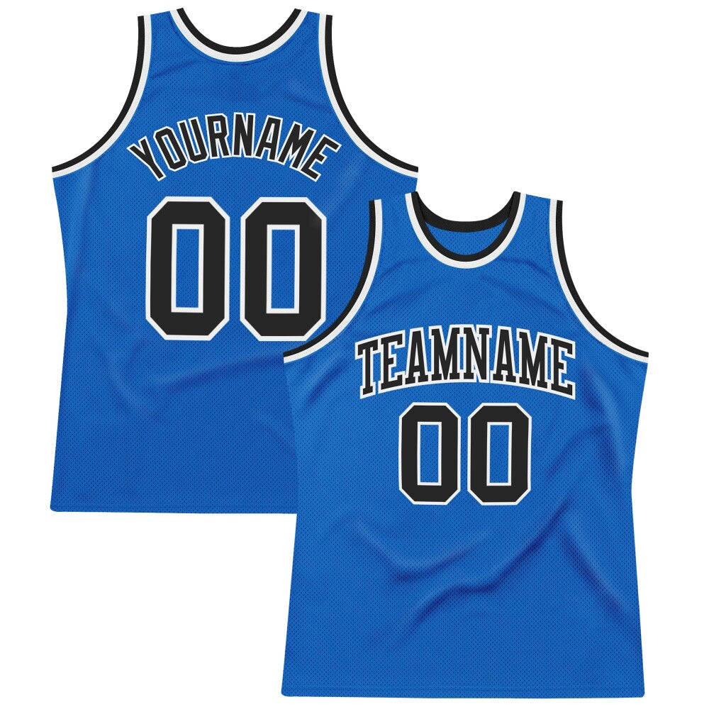 Custom Blue Black-White High-quality Throwback Basketball Jersey