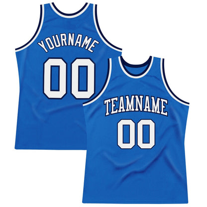 Custom Blue White-Navy High-quality Throwback Basketball Jersey