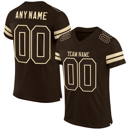 Custom Brown Brown-Cream Mesh High-quality Football Jersey