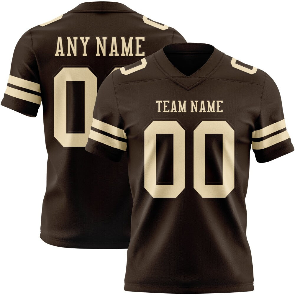 Custom Brown Cream High-quality Football Jersey