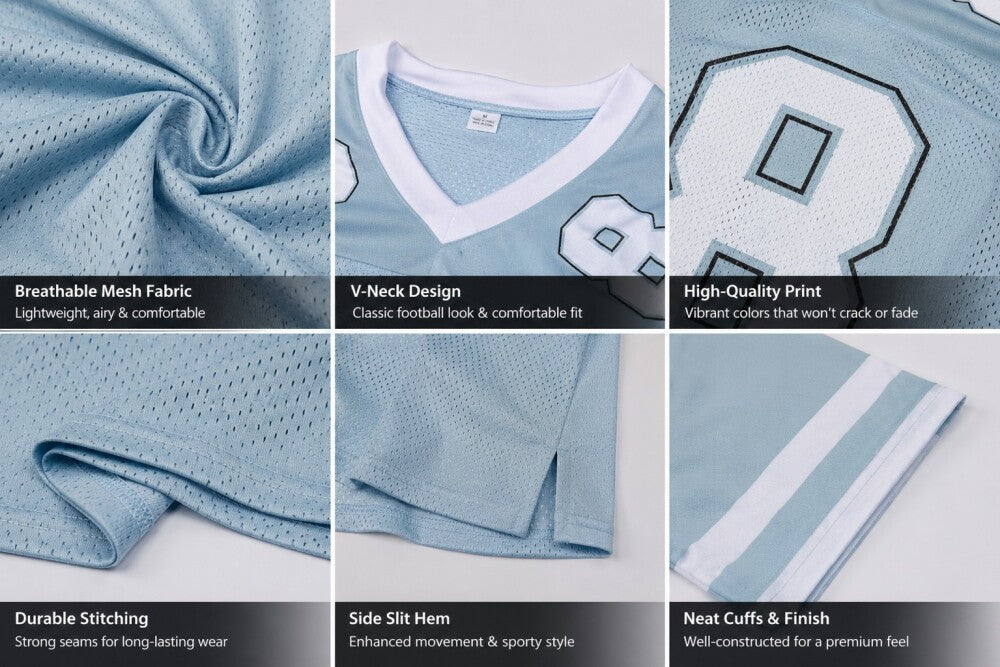 Custom Black Powder Blue-Red High-quality Football Jersey