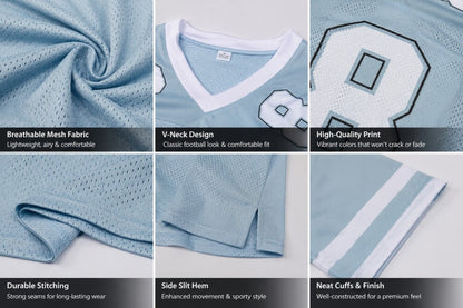 Custom White Light Blue High-quality Football Jersey