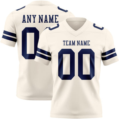 Custom Cream Navy High-quality Football Jersey