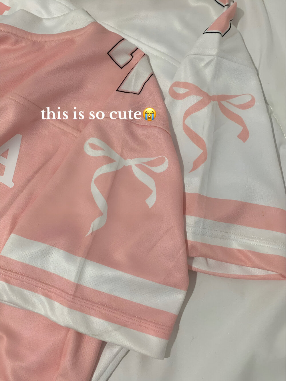 Custom Coquette Jersey, Pink White Custom Jersey, Personalized Bloom Jersey, Women Custom Name Number Jersey, Gift For Women