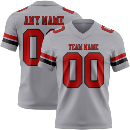 Custom Gray Red-Black High-quality Football Jersey