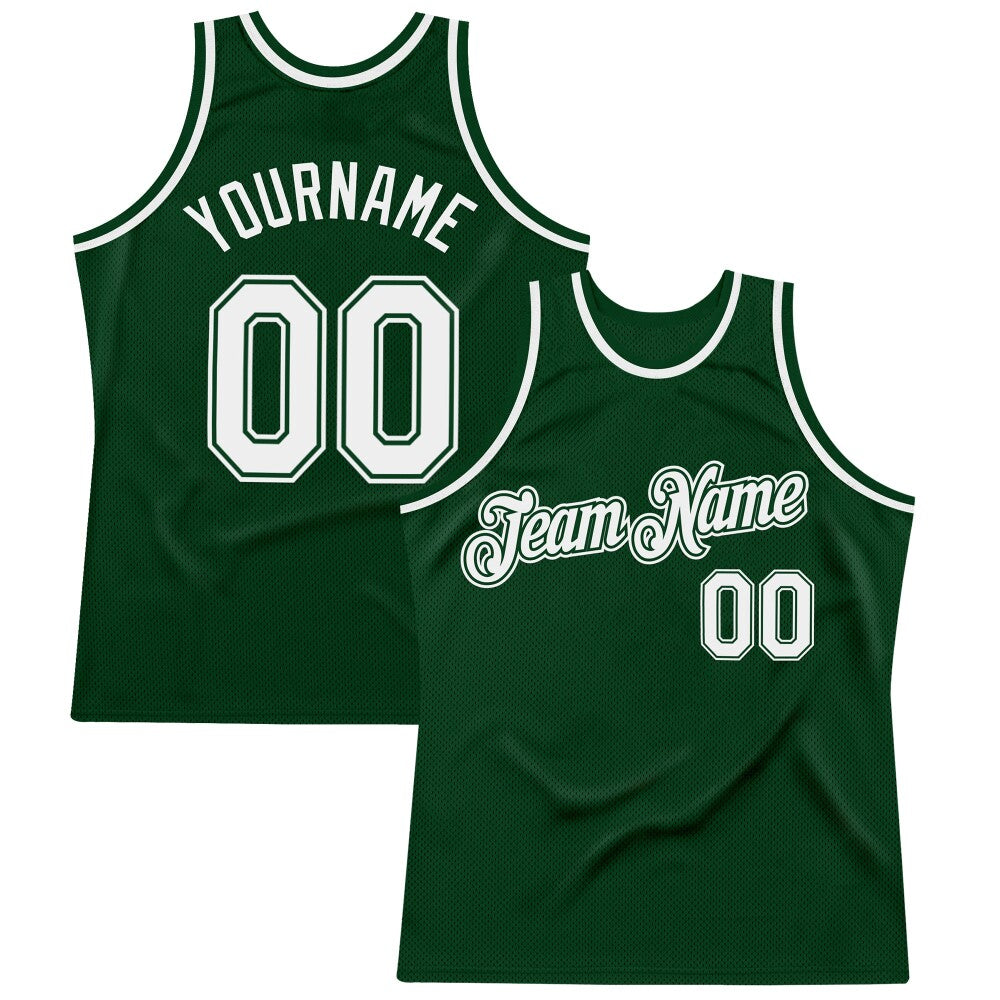 Custom Green White High-quality Throwback Basketball Jersey