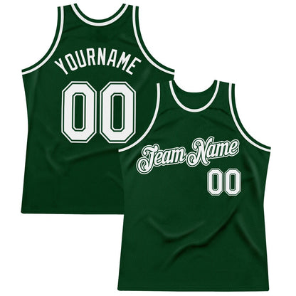 Custom Green White High-quality Throwback Basketball Jersey