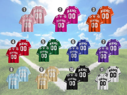 Personalized Football Jersey Shirt Custom Team Name & Number | American Football Game Day Jersey for Adults