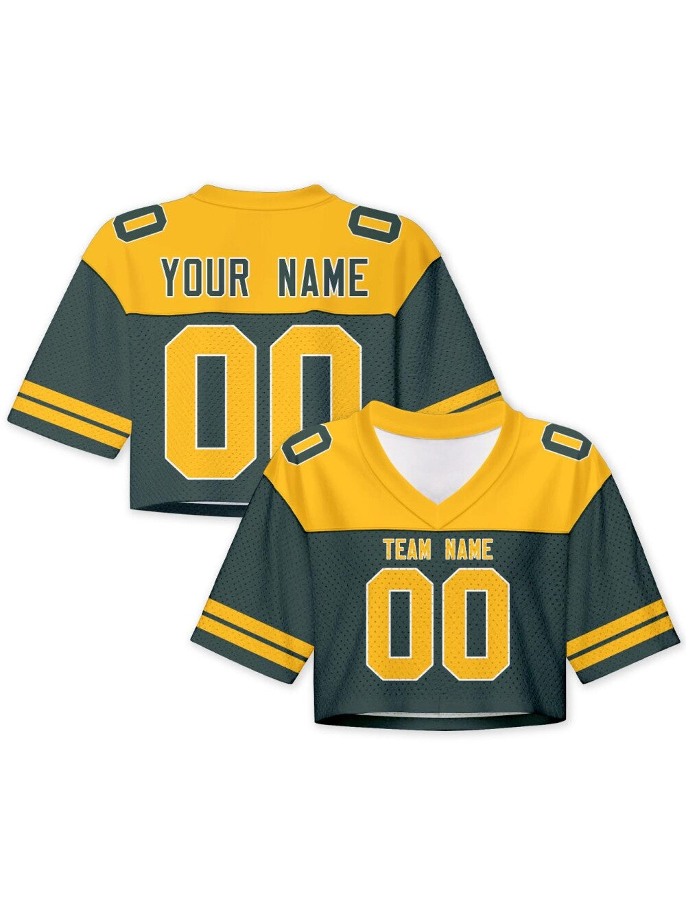 Personalized Crop Football Jersey for Women & Girls, Custom Team Name Number Crop Top, Streetwear Shirts Tour Concert Shirt Cheer Jersey