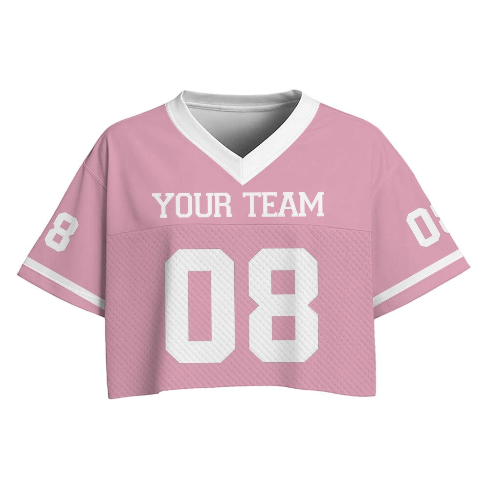 Custom Football Jersey Crop Top for Women and Girls, Cheer Dance Team Shirt, Personalized Streetwear, Game Day Outfit, Ladies Fan Team Shirt