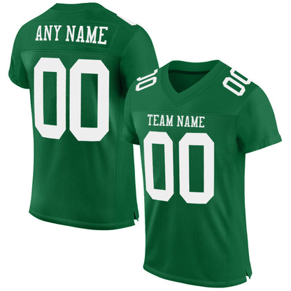 Custom Kelly Green White Mesh High-quality Football Jersey