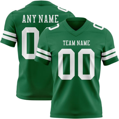 Custom Kelly Green White High-quality Football Jersey