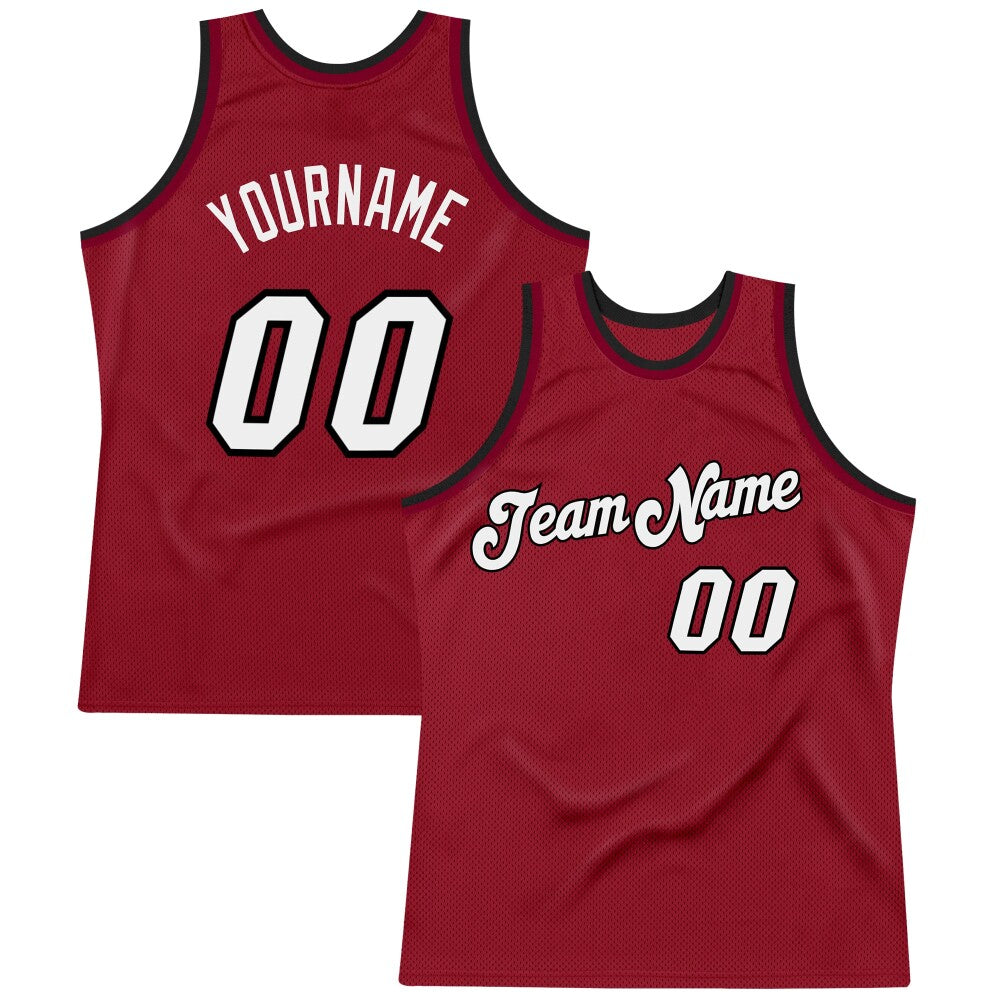 Custom Maroon White-Black High-quality Throwback Basketball Jersey