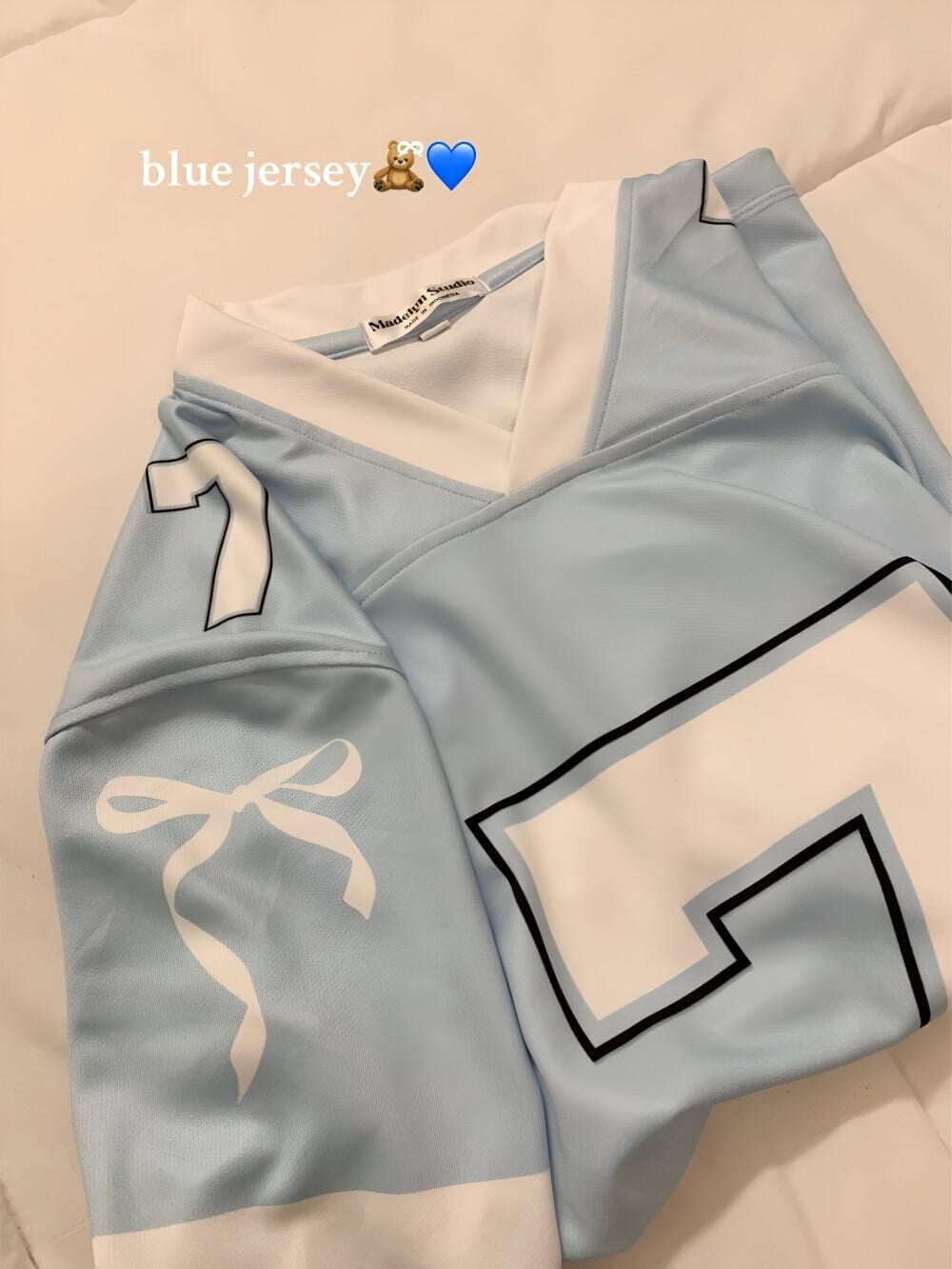 Custom Coquette Jersey, White Blue Custom Jersey, Personalized Bloom Jersey, Women Custom Name