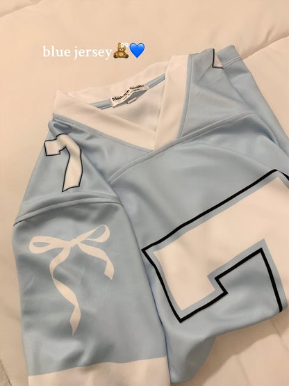 Custom Coquette Jersey, White Blue Custom Jersey, Personalized Bloom Jersey, Women Custom Name