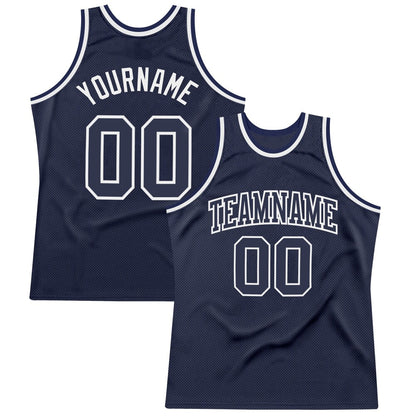 Custom Navy Navy-White High-quality Throwback Basketball Jersey
