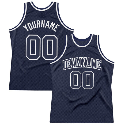 Custom Navy Navy-White High-quality Throwback Basketball Jersey