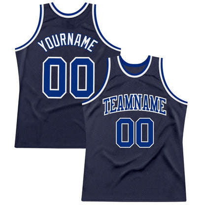 Custom Navy Royal-White High-quality Throwback Basketball Jersey