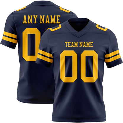 Custom Navy Gold High-quality Football Jersey