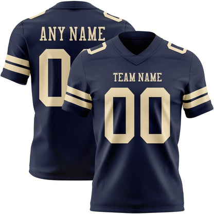 Custom Navy Cream High-quality Football Jersey