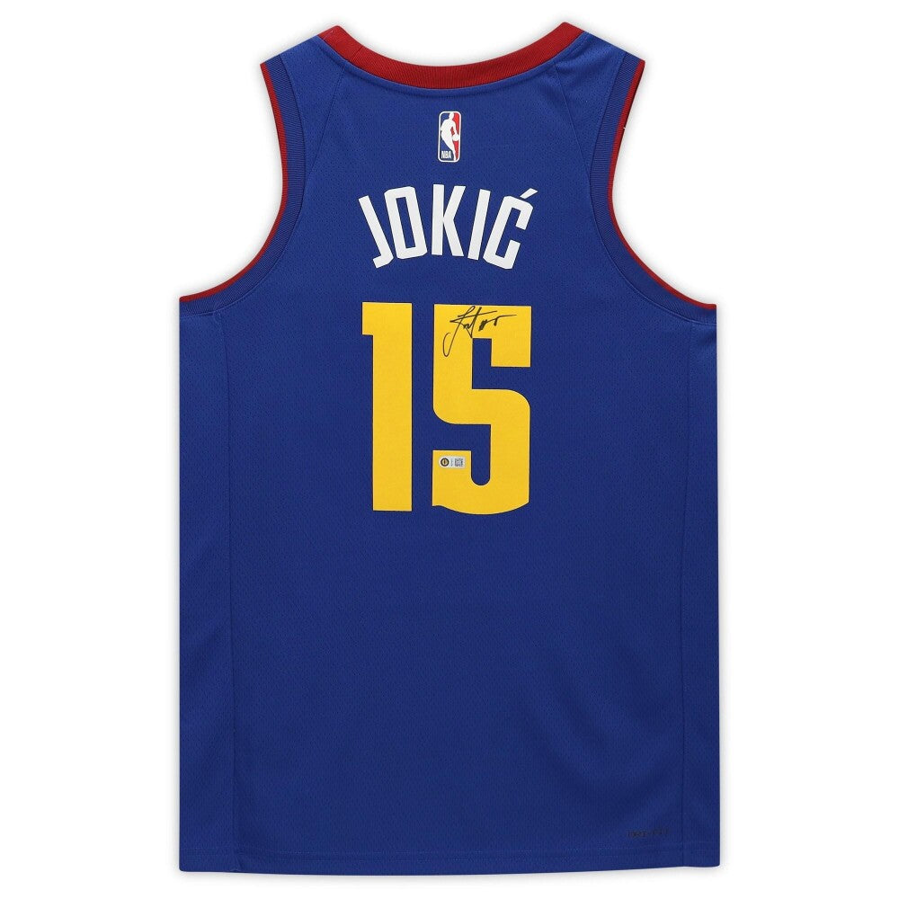 Nikola Jokic Denver Nuggets Fanatics  Autographed Jordan Brand 2020-21 Statement Swingman Jersey - Blue