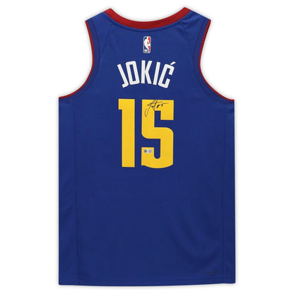 Nikola Jokic Denver Nuggets Fanatics  Autographed Jordan Brand 2020-21 Statement Swingman Jersey - Blue