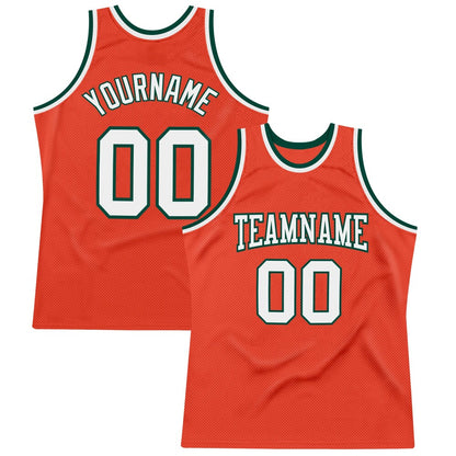 Custom Orange White-Green High-quality Throwback Basketball Jersey