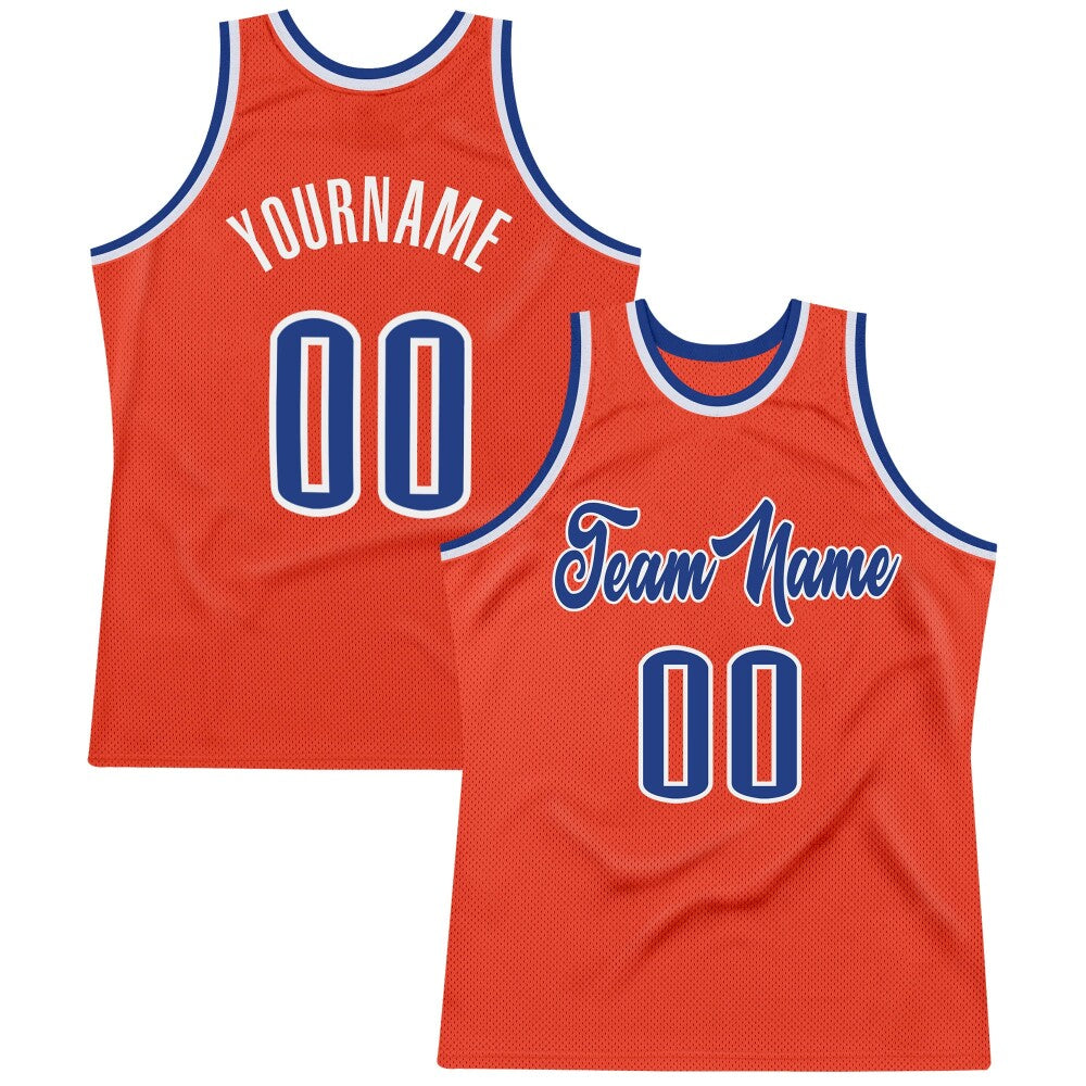 Custom Orange Royal-White High-quality Throwback Basketball Jersey